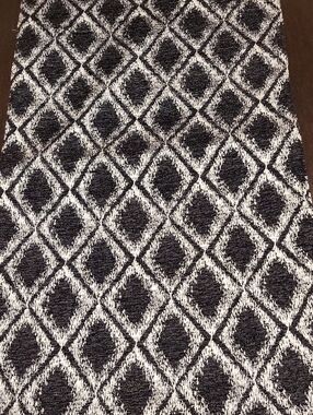 Black and Silver Diamond Pattern Table Runner